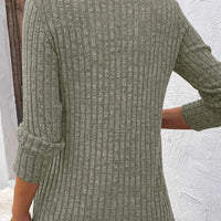 Women's Fashionable V-neck Button Up Top With Pit Stripes