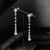 FEOBUR 3/6cttw Full Moissanite Drop Earrings for Women 925 Sterling Silver Lab Diamond Long Earring Bridal Wedding Jewelry GRA
