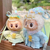 For 15/17cm Labubu Doll Accessories Labubu 3.0 Outfit Korean Traditional Style Dress Set with Hair Clip Doll Clothes