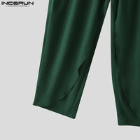 Fashion INCERUN Summer Spring Men Casual Pants Harem Pant Pleated Long Trousers Streetwear Oversize Men's Clothing S-5XL