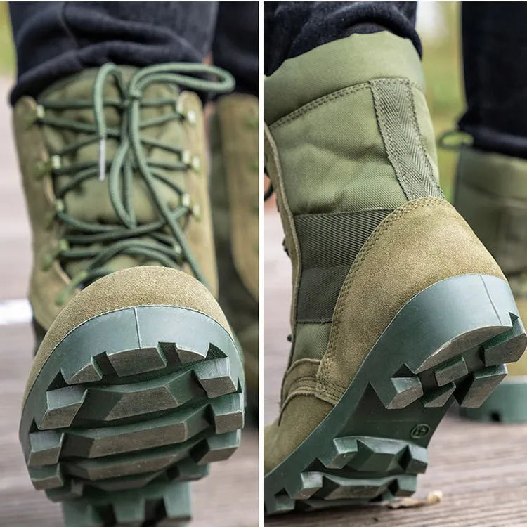 37-48 Training Boots Outdoor Hiking Climbing Shoes Green High Top Desert Boots Work Security Shoes