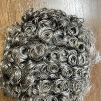 Q6  Swiss Lace Front&Pu Natural Hairline 1B40 1B65 Gray Black Men Toupee 24mm Curly Male Wigs Ash Blonde Human Hair Prosthesi