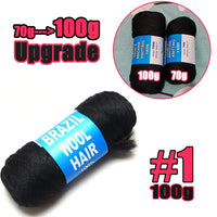 70g/ball Brazilian Wool Hair Yarn for Braiding Synthetic Artificial Senegalese Twisting Wig Hair Attachment Knitting Salon