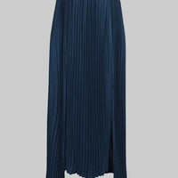 Beautyblue Women's Evening Dresses Elegant Maxi Dresses Loose Gauze Pleated Solid Color Tiered Off-The-Shoulder New Female Robe