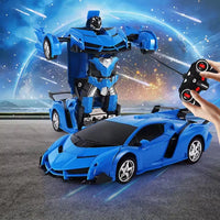 Electric RC Car 2 In 1 Transformation Robots Sports Vehicle Model Robots Boys Toys Remote Cool RC Deformation Cars Kid Toy Gifts