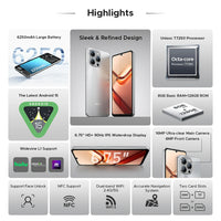 【Brand+】Global Version DOOGEE Note 58 8GB RAM 128GB ROM 6.75" HD+ 90Hz IPS Screen 6250mAh Large battery NFC Android 15