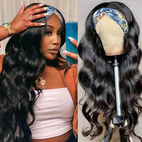Headband Wig Human Hair Deep Wave Wig 250% Straight Body Wave Human Hair Wigs Half Kinky Cury Wig Brazilian Ready To Wear Wig