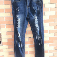 HOLE Denim Women 2025 High Waist Ripped Jeans for Women Skinny Black Pockets Jeans Woman Elastic Slim Jean Female Femme Pants