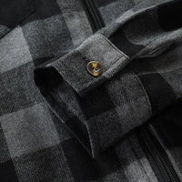 Men's New Plaid Hooded Sweater Long Sleeve Casual Thin Jacket Stand Hooded Shirt European Style Fashionable Outwear