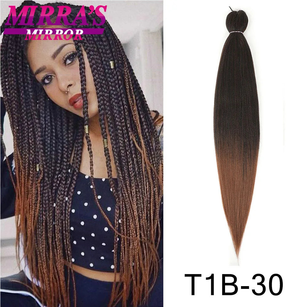 Easy Jumbo Braids Hair Extensions Pre Stretched Braiding Hair Afro Synthetic Hair Strand Braid Hot Water Set 12/16/26/30/36 Inch