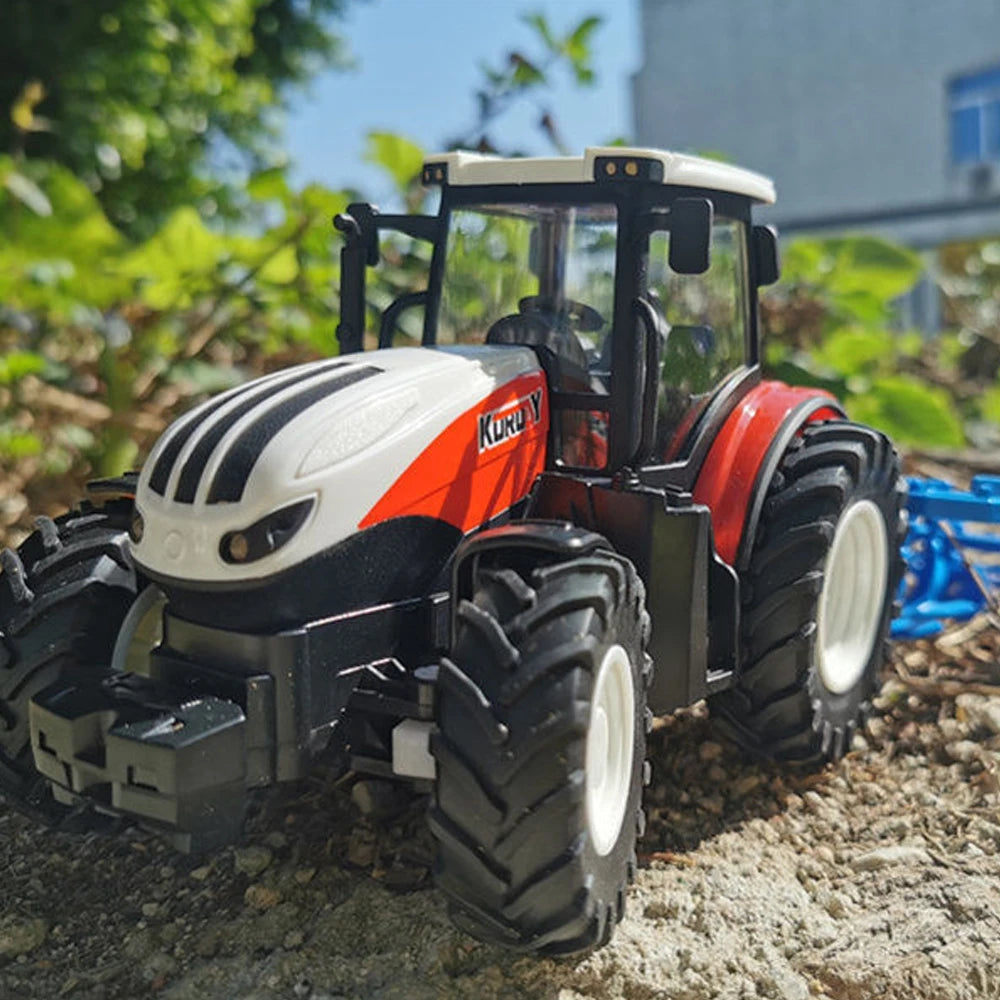 RC Farm Tractors Car Trailer 2.4G Radio Controlled Cars Farming Simulator Truck Miniature Farmer Animal Model Toys Children Boy