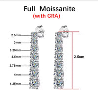 BXINY 2.8CT Full Moissanite Drop Earrings S925 Silver D Color Lab Diamonds Tassel Dangle Earring for Women Wedding Gifts Jewelry