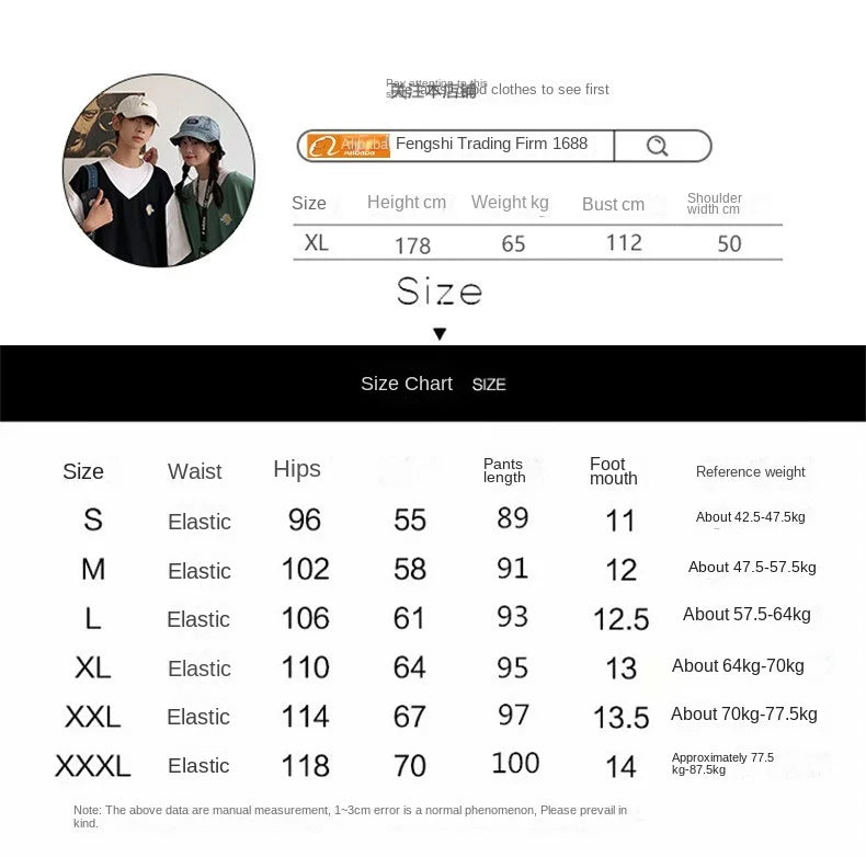 Men's Cargo Pants Casual Hip Hop Hit Color Multiple Pockets Trousers Streetwear Ribbons Techwear Sweatpants