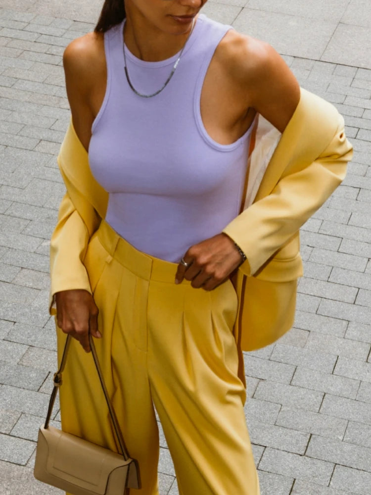 Women's Corset Summer 100% Cotton Crop Top Y2k Knitted Camis O Neck Knit Camisole Sleeveless Vest Solid Slim Tank Tops Women