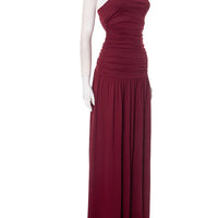 Mozision Off-shoulder Strapless Pleated Sexy Maxi Dress Women Fashion Backless Sleeveless High Waist Ruched Long Dress Elegant