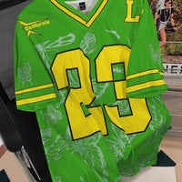 Summer Fashion Butterfly 23 Print TShirt For Women V-Neck Mesh Hole Short Sleeve Sports Football Jersey Y2K Loose Women Clothing