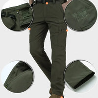 Winter Thick Pants Men Double Layer Fleece Cashmere Overalls High Quality Male Camouflage Trousers Warm Casual Cargo Pants