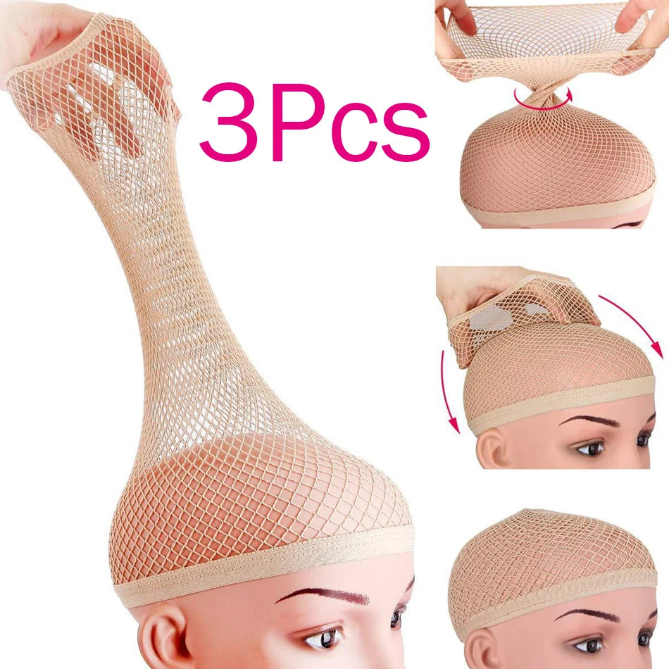 Top Hairnets Good Quality Mesh Weaving Wig Open at One Ends Black Hair Elastic Stretchabl Net For Making Caps Fishnet Ladies