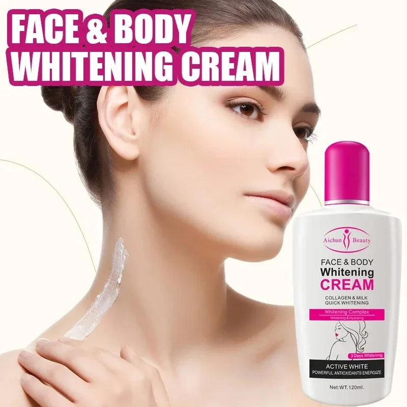 Body Lotion Whitening Moisturizing Dark Skin Bleaching Collagen Milk Face Body Cream Skin Care Body Leg Arm Lightening Smooth