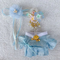 For 15/17cm Labubu Doll Accessories Labubu 3.0 Outfit Korean Traditional Style Dress Set with Hair Clip Doll Clothes