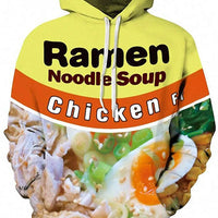 3D Ramen Chicken Noodle Soup Hoodie Beef Sweatshirt For Men Women Cotton Cute Autumn Sweatshirt Unisex Casual Jacket Tracksuit