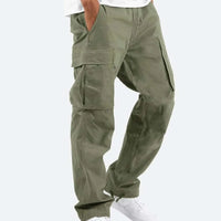2025new men's workwear pants, European and American men's loose straight casual pants, men's workwear pocket pants
