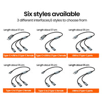 USB Type C HUB Multiple Splitter Adapter OTG Data Transfer 3/2 Port USB Power Charging Hub Cable Connector Adapter