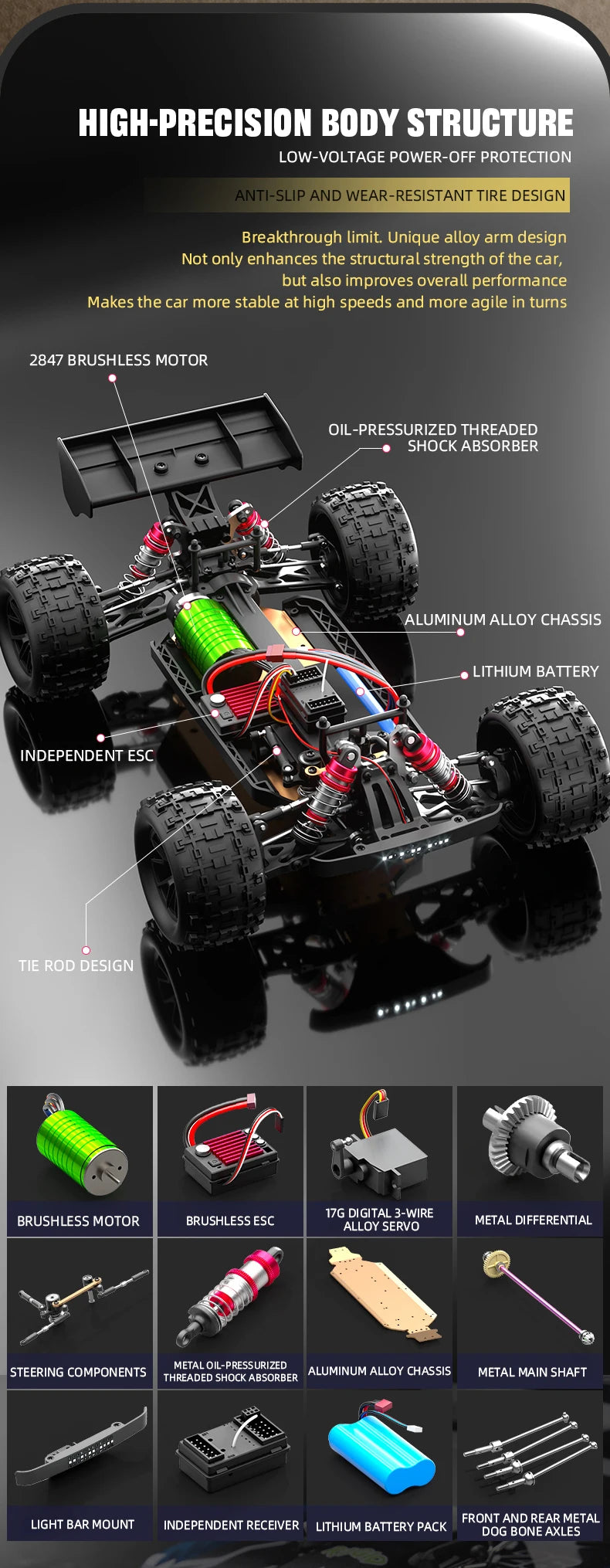 JJRC C8803 C8805 RC Car 4x4 Super Brushless 50/60/70KM/H 4WD High Speed RC Off-Road Car Children and Adults Toys