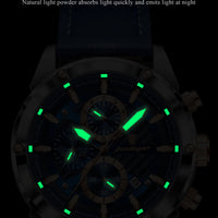 POEDAGAR Luxury Sports Man Wristwatch Military Quartz Men Watch Waterproof Luminous Chronograph Date Leather Men's Watches Reloj