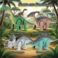 A Gift Set Of Dinosaur Toys, Running Mechanical Animal Toy That Walks Automatically When Wound Up. Birthday Gift For Children.