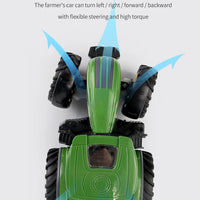 RC Farm Tractors Car 1/24 Radio Controlled Cars and Trucks 2.4G with Light Simulated Engineering Truck Model Toys for Children