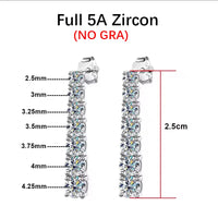 BXINY 2.8CT Full Moissanite Drop Earrings S925 Silver D Color Lab Diamonds Tassel Dangle Earring for Women Wedding Gifts Jewelry