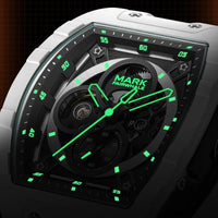 Mark Fairwhale 6014 Brand Rubber Strap Waterproof Luminous Men's Automatic Mechanical Watch Barrel Shape Watches for Men