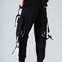 Men's Letter Flap Pocket Drawstring Cargo Pants Casual All-match Loose pantalon cargo homme Classic Fit Elastic work Trousers