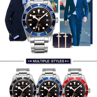 Custom Logo Diy NH35 Movement 1612 Luxury 41mm Biwan Business Men Watches Automatic Mechanical Date Diving Waterproof Glow Watch