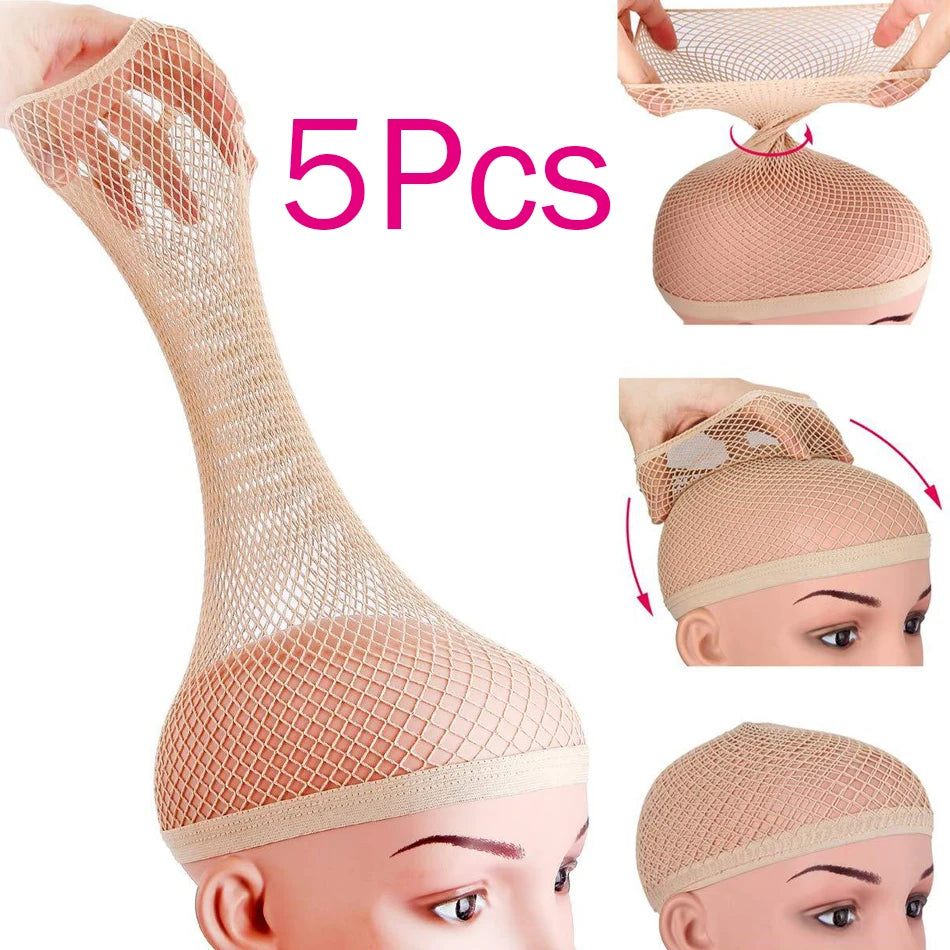Top Hairnets Good Quality Mesh Weaving Wig Open at One Ends Black Hair Elastic Stretchabl Net For Making Caps Fishnet Ladies
