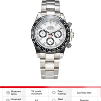 OUMASHI VK63 Man luxury panda watches Sports Quartz Watch Sapphire Stainless Steel Waterproof  Chronometer for vk63 Movement