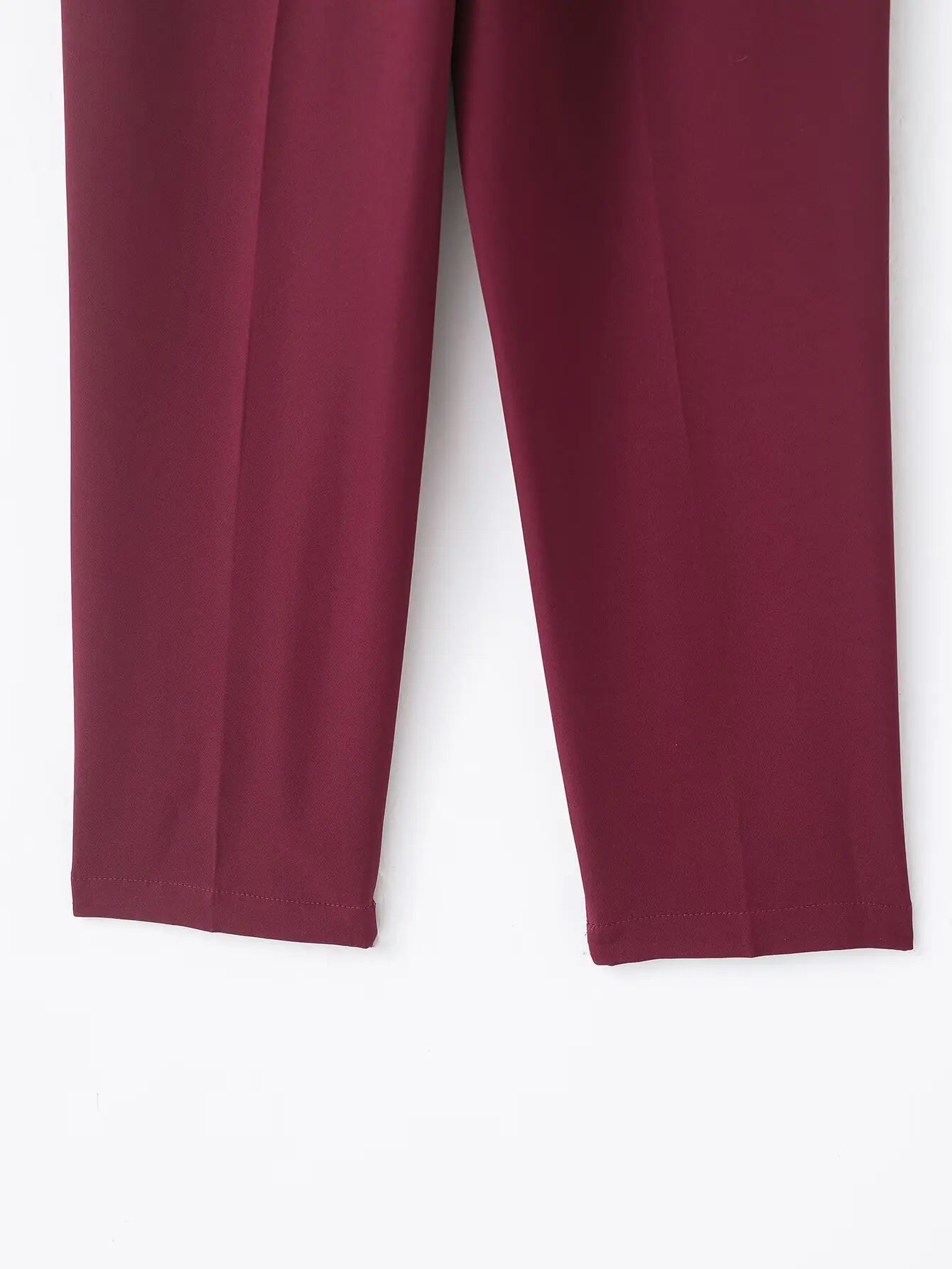 Faionable High Waist Belted Straight Leg Pants Women's Slim Fit Casual Autumn New Arrival Street Sle Polyester Fiber