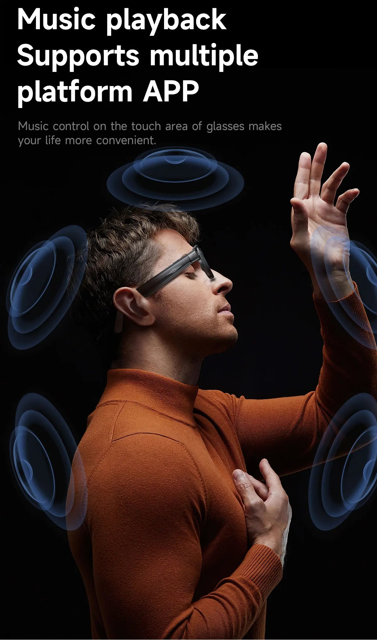 Smart Video Glasses Myopia Prescription Anti Shake Video Recording WIFI Bluetooth Transmission Object Recognition Smart Glasses