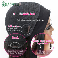 Brazilian Straight Hair Headband Wig Remy Human Hair Wigs For Women Scarf Wig Straight Hair Wigs With Headband