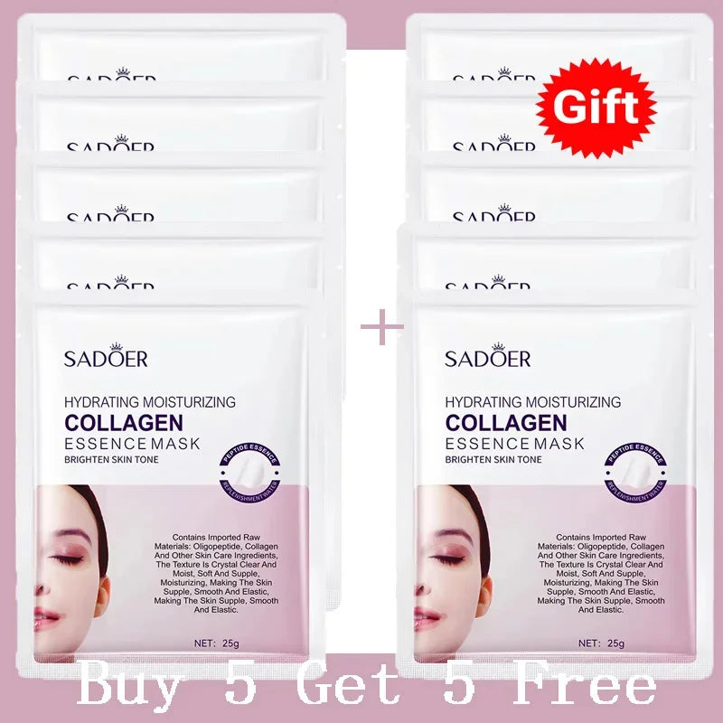 Collagen Anti Wrinkle Facial Mask Anti Aging Fade Fine Lines Firm Skin Moisturizing Brightening Smooth SkinCare Korean Cosmetics