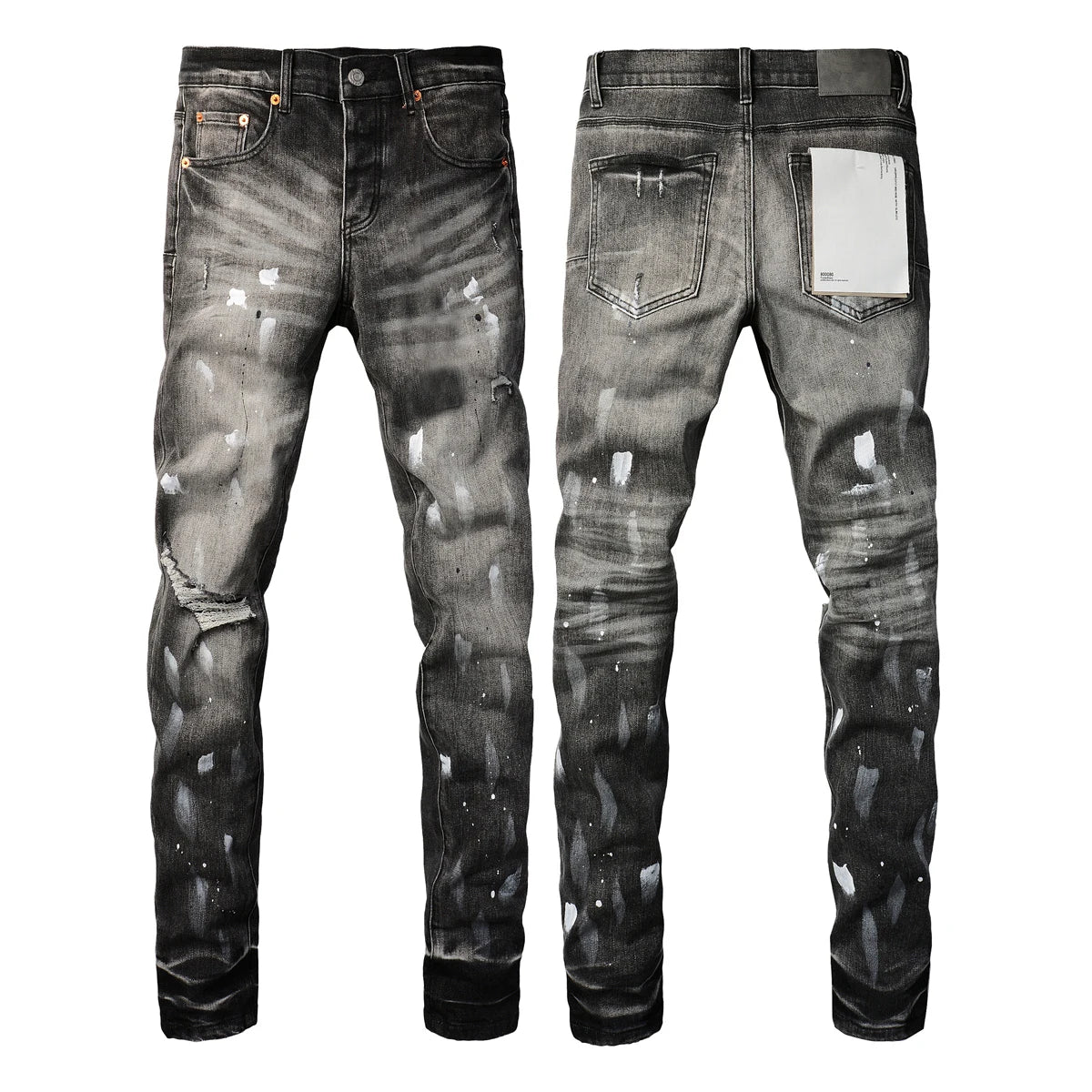2025 Jeans Man's High Street Blue Ripped Distressed Skinny Jeans Low Rise Denim Trousers Fashion Repair Pants 9003