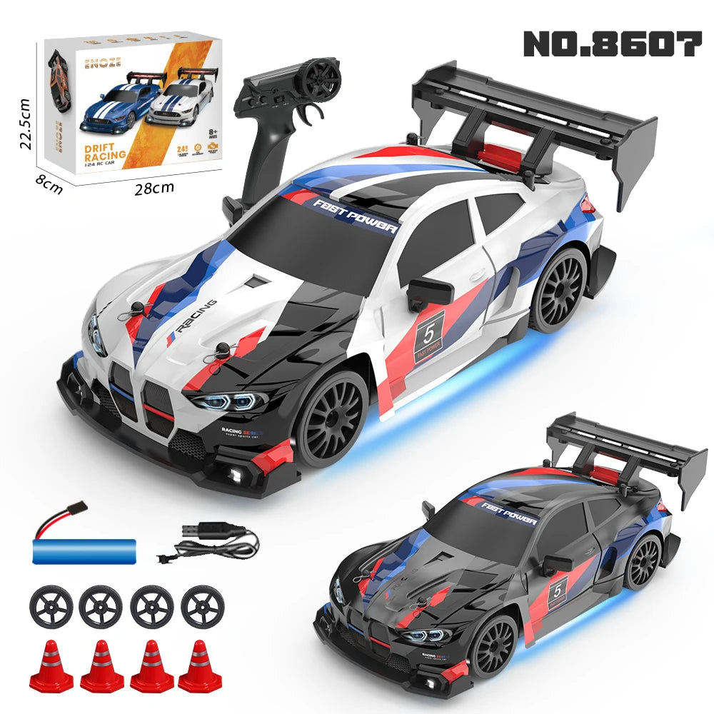New 1:24 RC drift vehicle, Mustang 4WD cars, racing car with remote control, gift, competition racing car, children's toy