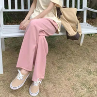 High Waist Wide Leg Thin Suit Pants Women's Loose Fitting Casual Floor Length Trousers Straight Cut Slimming Effect