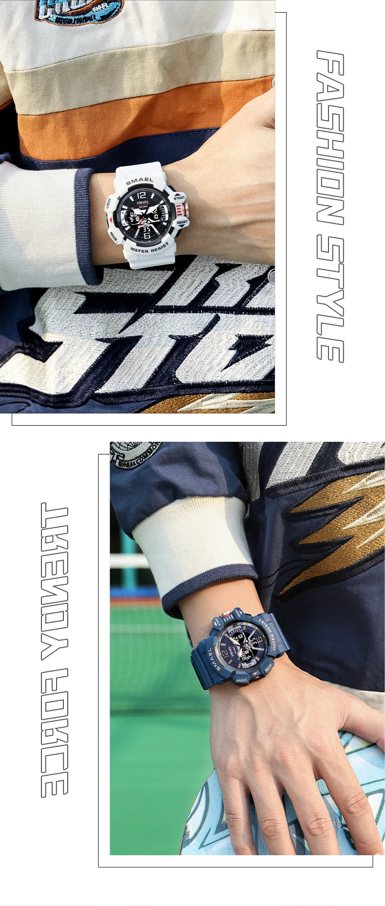 SMAEL Sport Watch for Men Waterproof Wristwatches Student Dual Display Digital Multi-function Stopwatch Clocks 8065 Male Watches