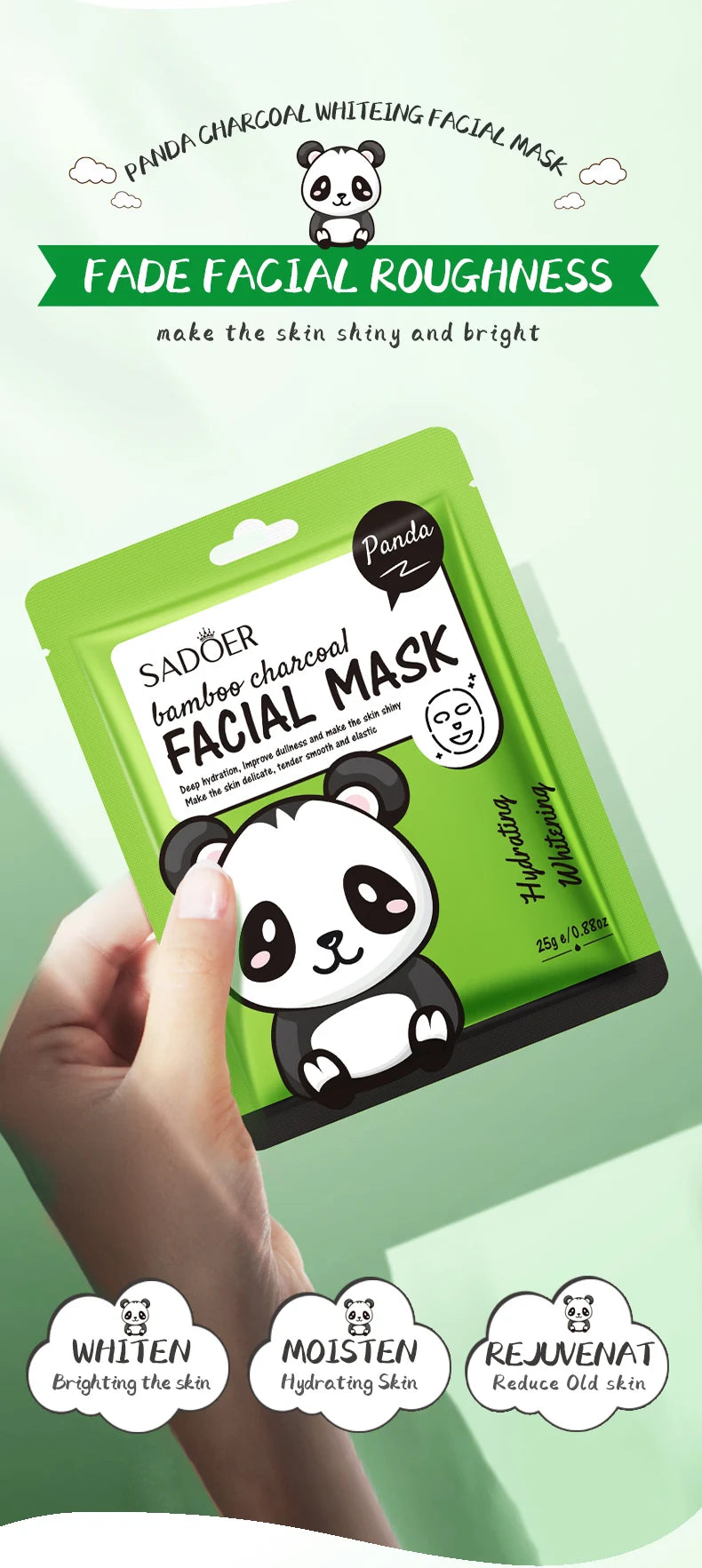 5pcs SADOER Cartoon Fresh Fruit Facial Mask Anti Wrinkle Moisturizing Soothing Brightening Hydrating Face Mask Skin Care