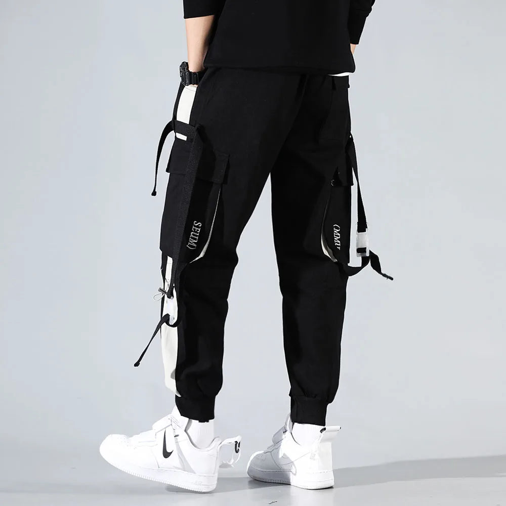 New Streetwear Men's Multi Pockets Cargo Harem Pants Hip Hop Casual Male Track Pants Joggers Trousers Fashion Harajuku Men Pants