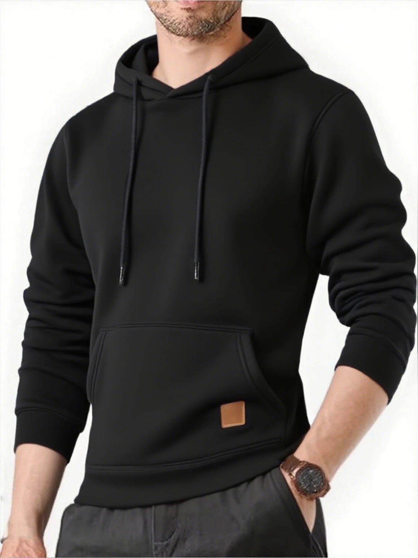 Sweatshirt New Spring Autumn Streetwear Fashion Outwear Men's Solid Color Hooded Hoodies Casual Loose Fleece Coats Men Clothing