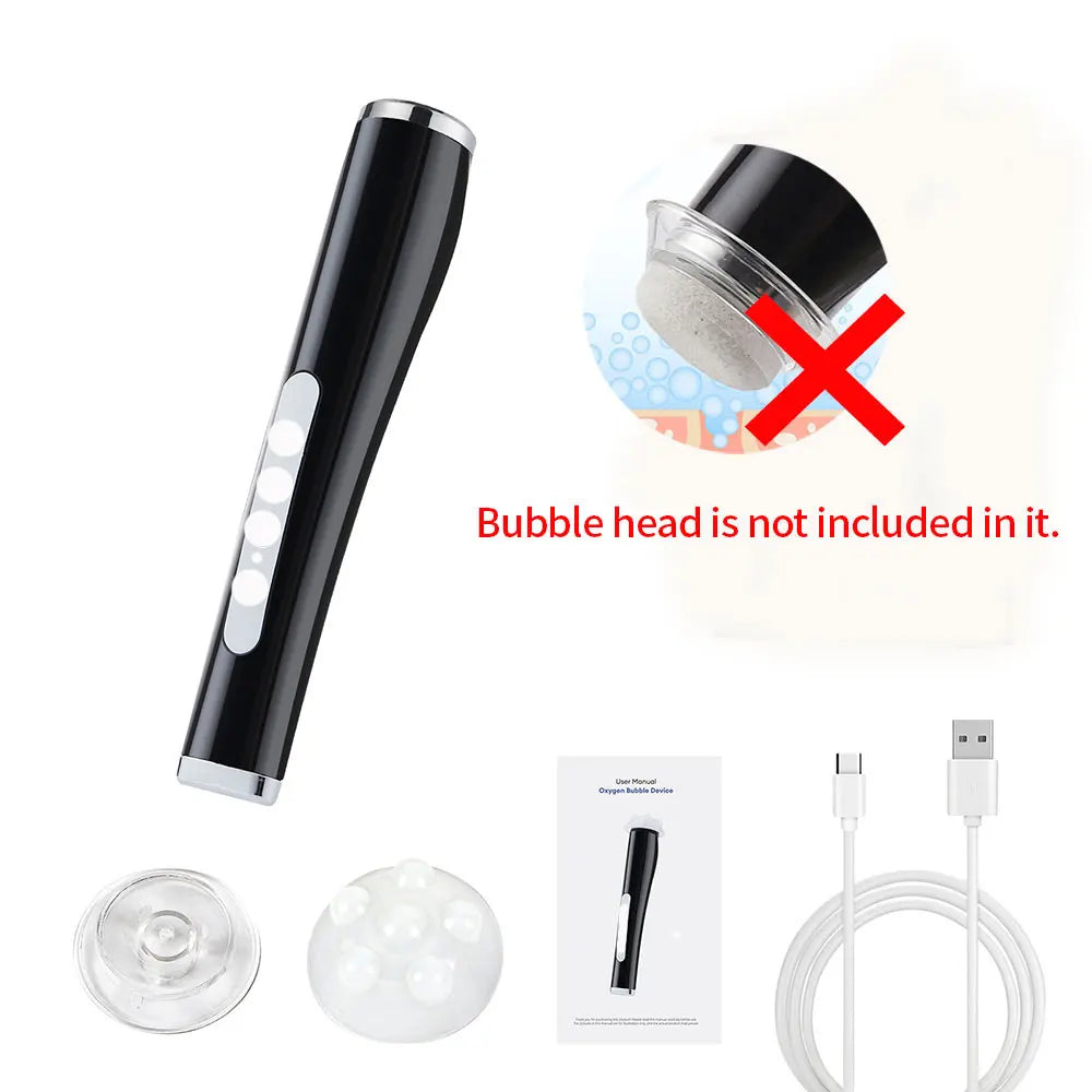 New CO2 Oxygen Bubble Pen 5 Gear Vibration Oxygen Bubble Beauty Tool Deep Cleansing Pores Exfoliate LED Photon Skin Care Machine