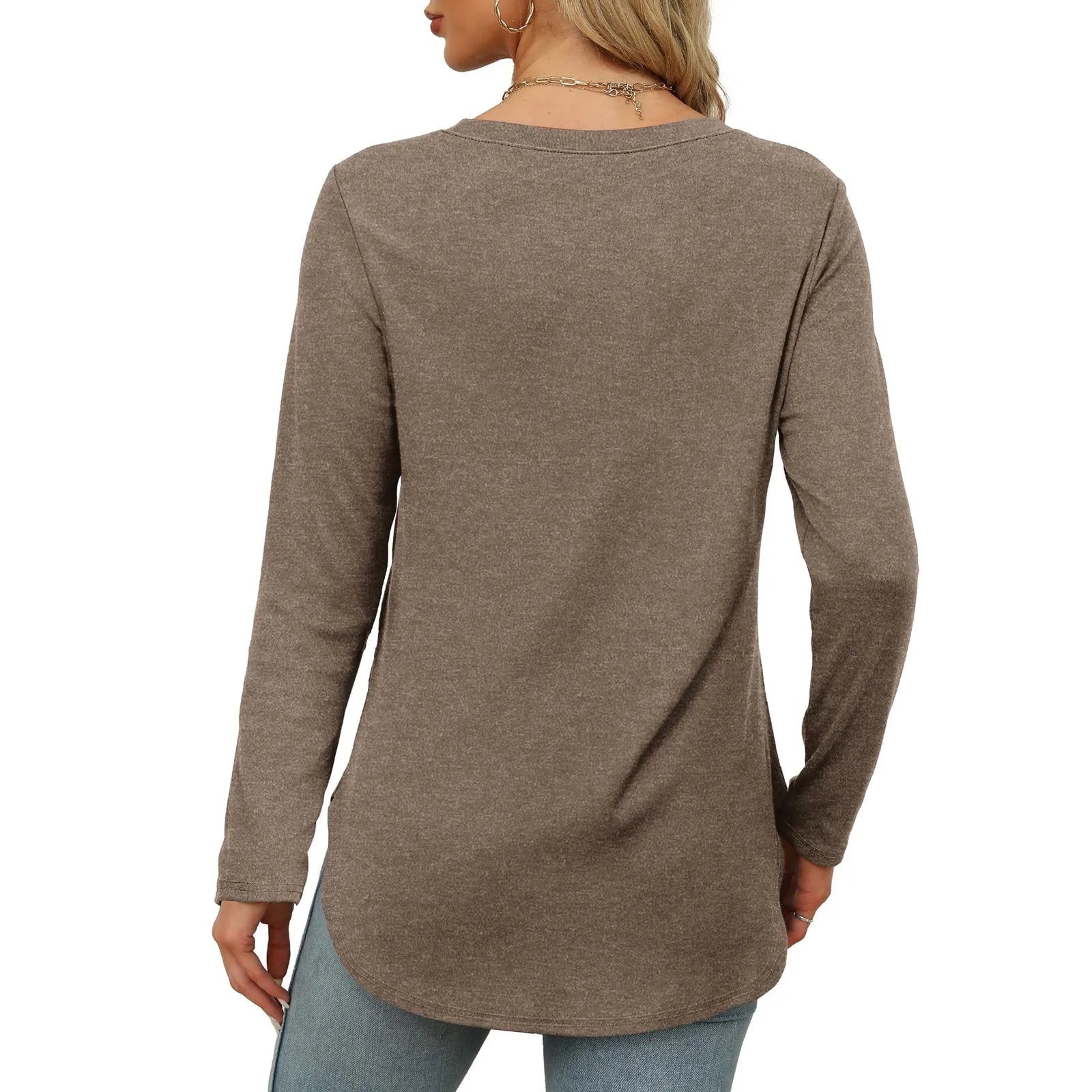 Traf 2024 Mujer Womens Long Sleeve Round Neck Shirts Side Split Basic Loose Tunic Tops Casual Shirts Ropa De Mujer Fashion